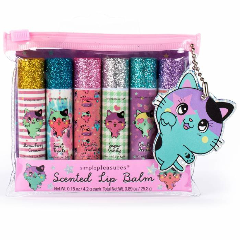 Σετ 6 τεμ Lip Balm Tri-Coastal glitter cat 6x4,2g