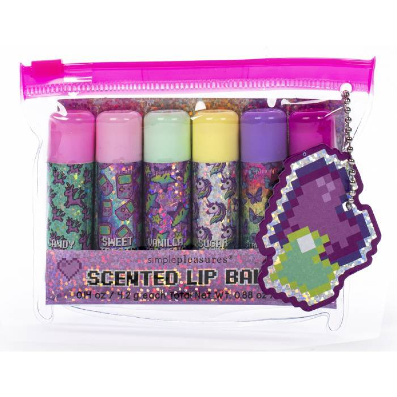 Σετ 6 τεμ Lip Balm Tri-Coastal glitter hearts των 4.2gr.