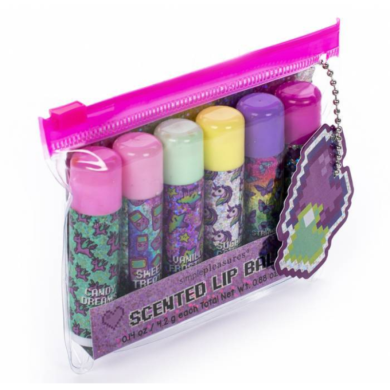 Σετ 6 τεμ Lip Balm Tri-Coastal glitter hearts των 4.2gr.