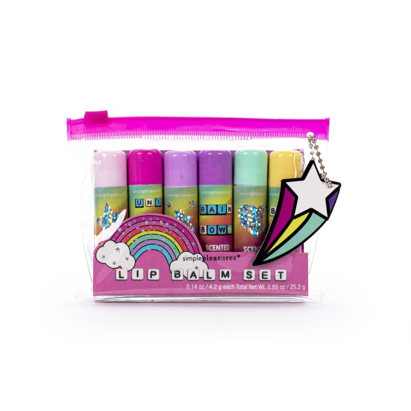 Σετ 6 τεμ Lip Balm Tri-Coastal glitter Rainbow 6x4,2g
