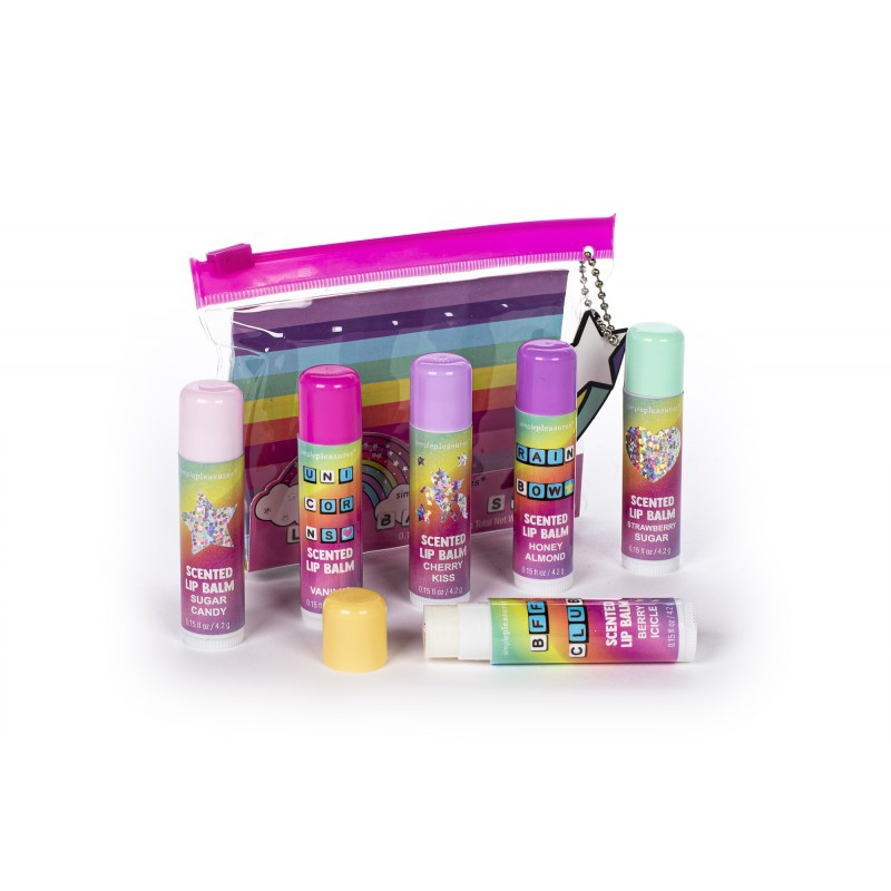 Σετ 6 τεμ Lip Balm Tri-Coastal glitter Rainbow 6x4,2g
