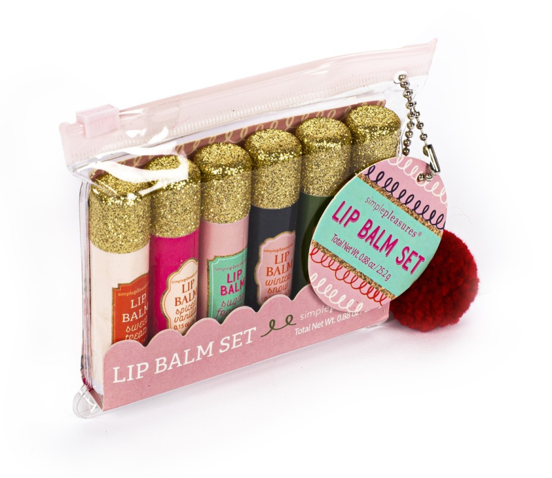 Σετ 6 τεμ Lip Balm Tri-Coastal gold glitter caps 6x4,2 g