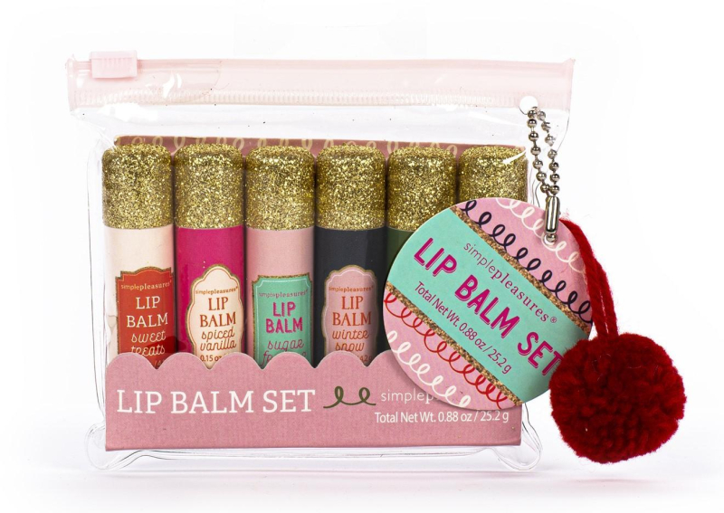 Σετ 6 τεμ Lip Balm Tri-Coastal gold glitter caps 6x4,2 g