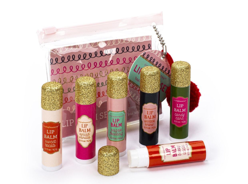 Σετ 6 τεμ Lip Balm Tri-Coastal gold glitter caps 6x4,2 g
