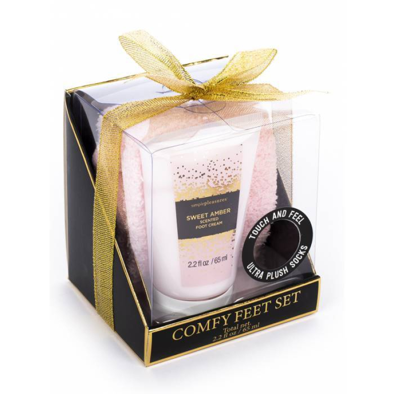 Σετ δώρου Tri-Coastal κρέμα ποδιών 65ml και κάλτσες Sweet Amber