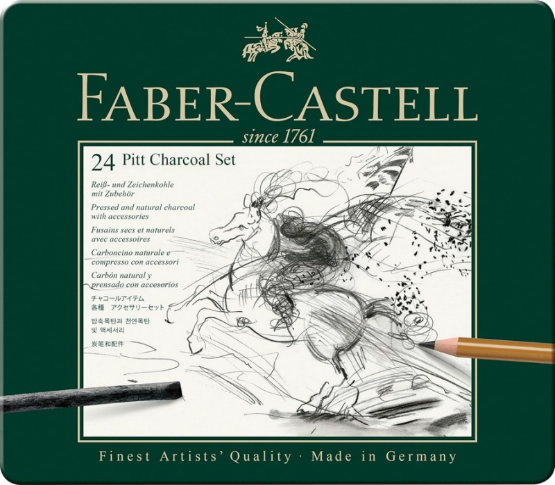 Σετ Faber Castell Pitt Chatcoal σε μεταλλική κασετίνα 24 τεμ