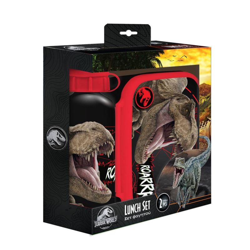 Σετ φαγητοδοχείο 800ml - παγούρι ανοξείδωτο 500ml Must Jurassic