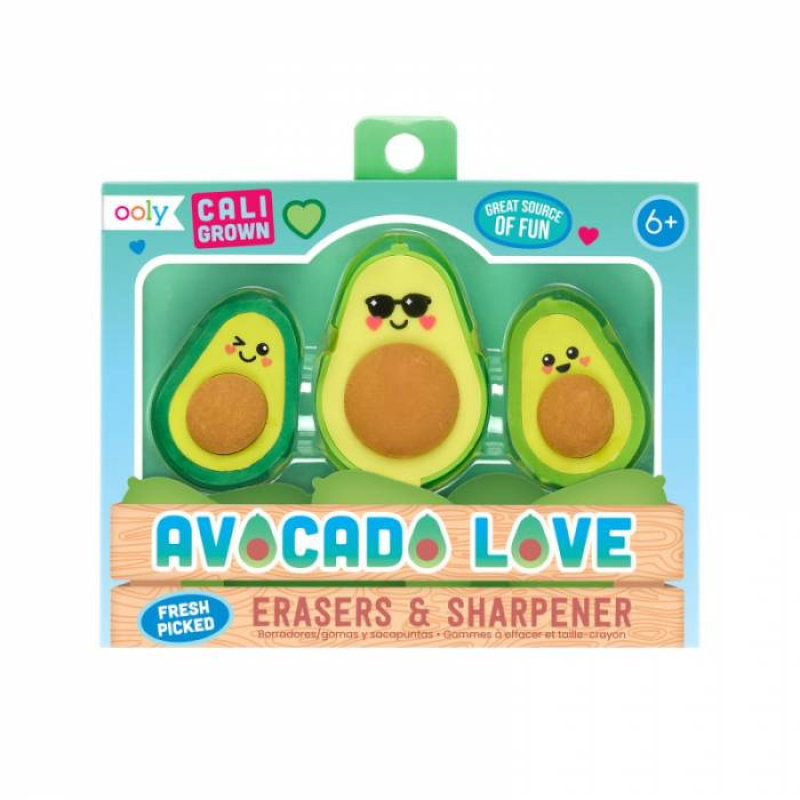 Σετ γόμα και ξύστρα Avocado Love 3 τεμ
