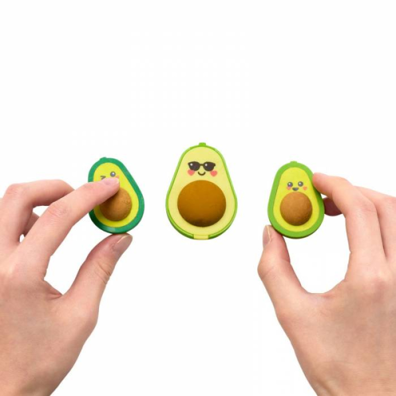 Σετ γόμα και ξύστρα Avocado Love 3 τεμ