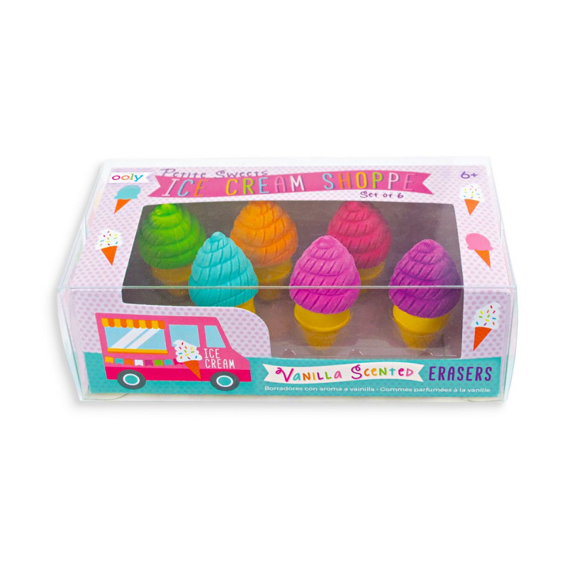 Σετ γόμες Petite Sweets Ice Cream Shoppe Vanilla Scented 6 τεμ