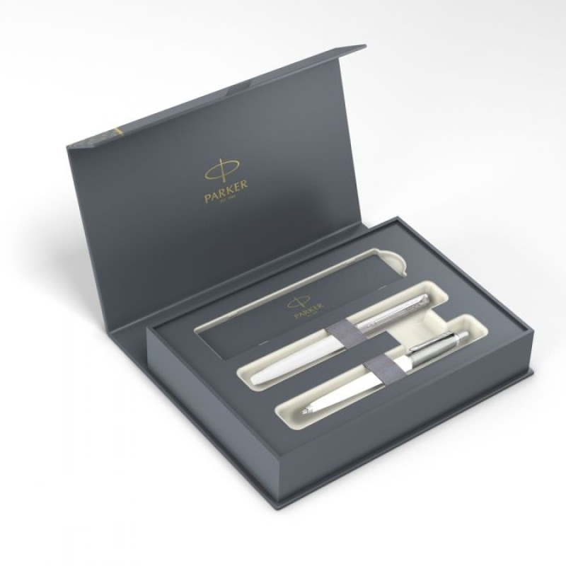 Σετ Jotter Parker Στυλό Original White CT & Rollerball