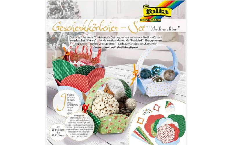 Σετ καλάθια Folia χειροτεχνίας χριστουγεννιάτικα 9τεμ.