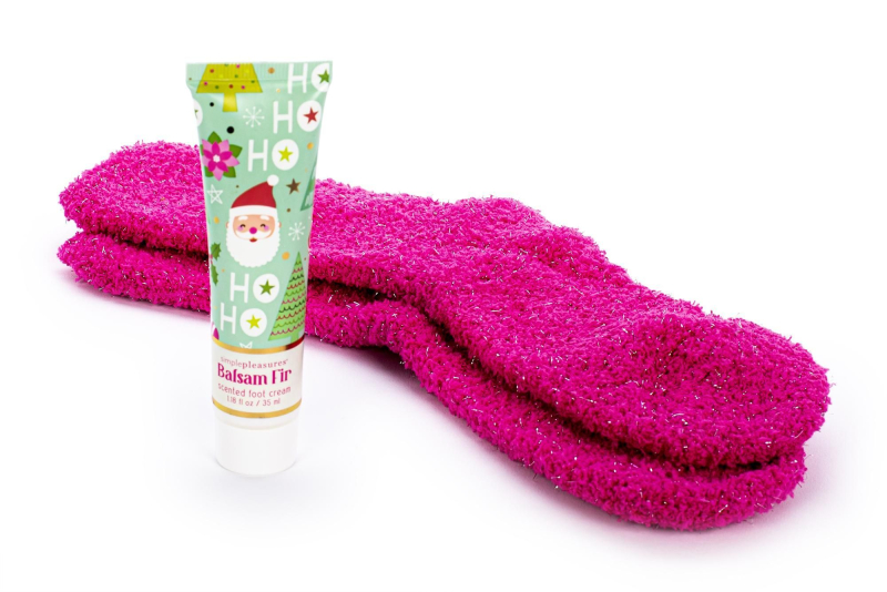 Σετ κρέμα ποδιών 35ml Tri-Coastal με κάλτσες pink