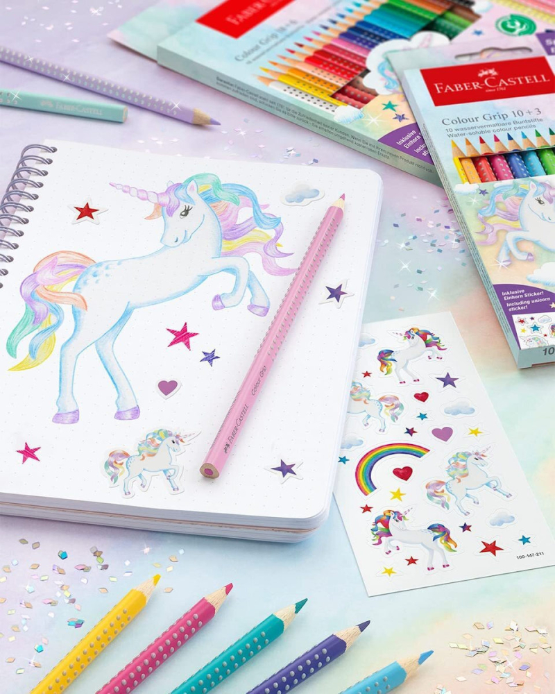 Σετ ξυλομπογιές Faber Castell Unicorn 18+6 Grip/Sparkle