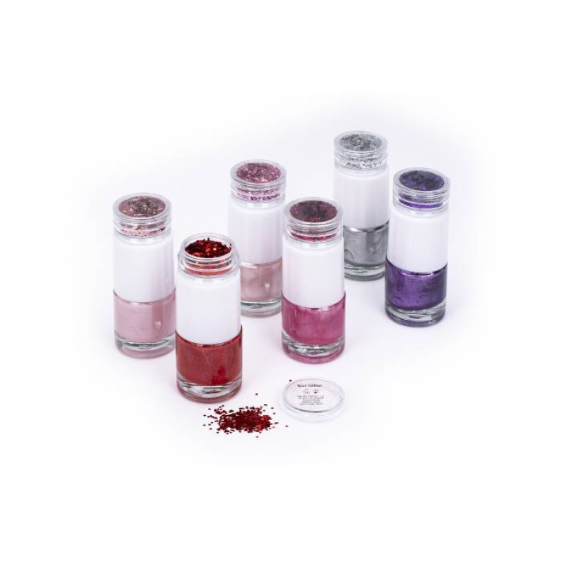 Σετ μανό Tri-Coastal 6τεμ με glitter