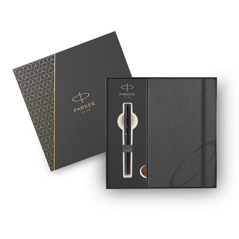 Σετ Parker IM Core Metallic Black BT Πένα Μ & σημειωματάριο