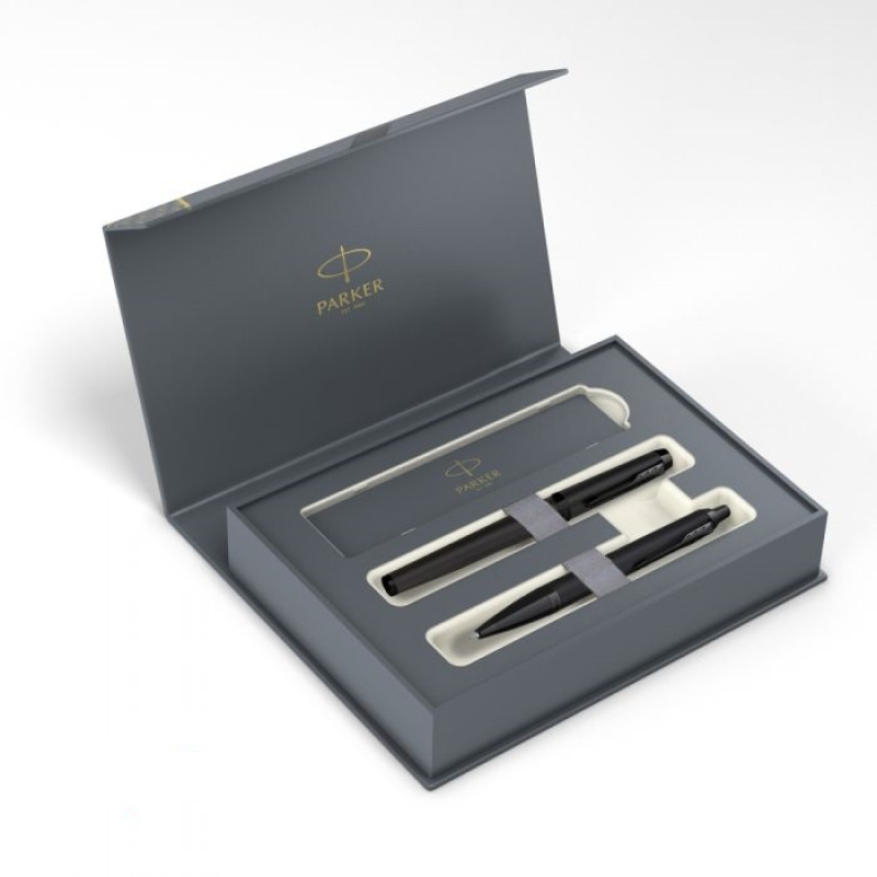 Σετ Parker ΙΜ Πένα Core Metal Black BT & στυλό