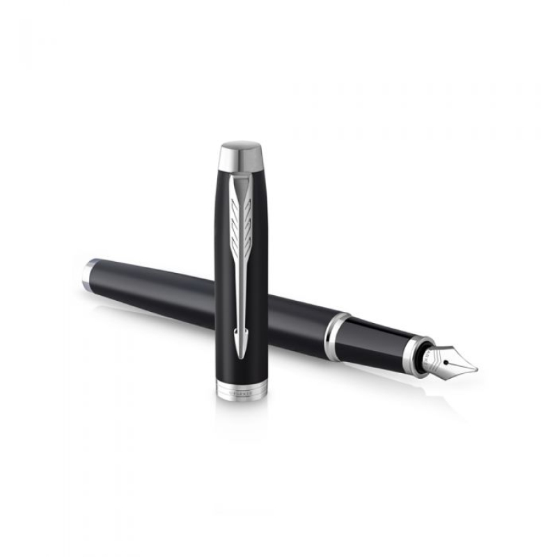 Σετ Parker ΙΜ Πένα Essential Mat Black CT με δερμάτινη θήκη καρτών