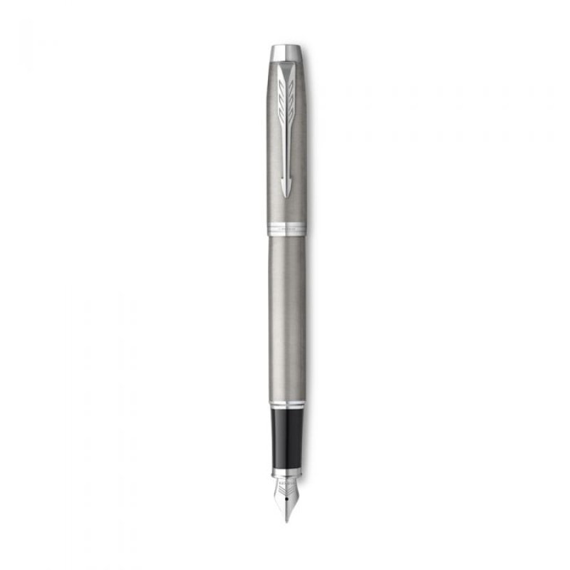 Σετ Parker ΙΜ Πένα Essential Stainless Steel CT με δερμάτινη θήκη καρτών