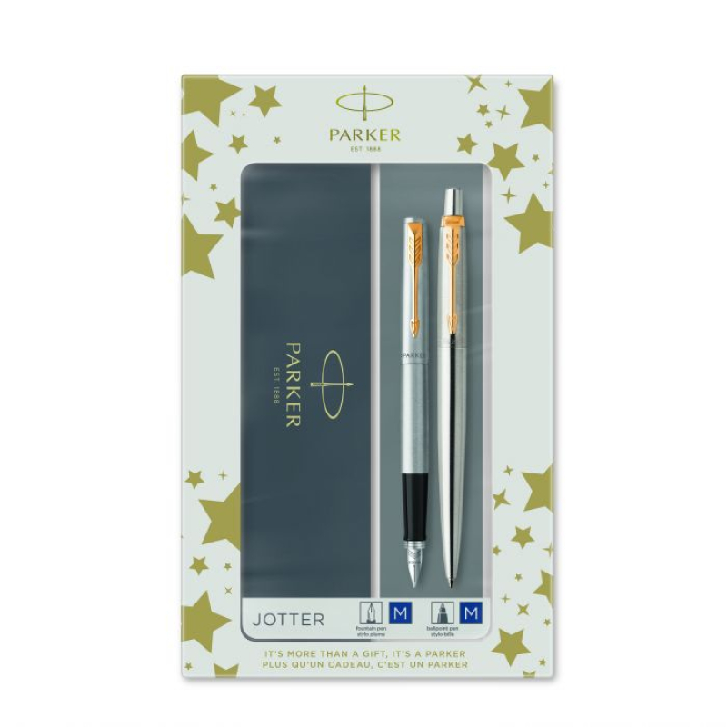 Σετ Parker Jotter Core Duo Stainless Steel GT Πένα & στυλό