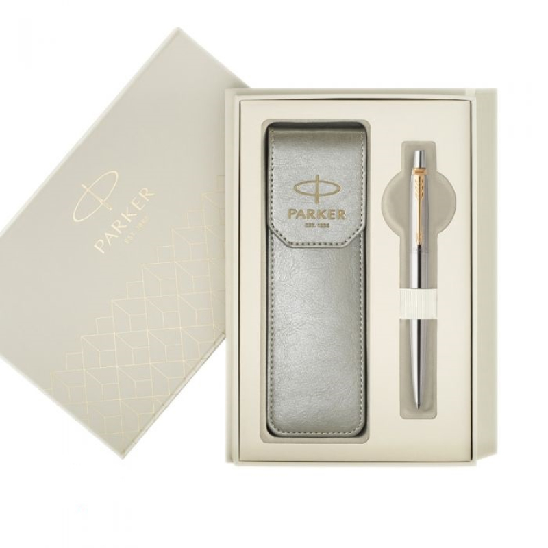 Σετ Parker Jotter Core Stainless Steel GT με γκρι θήκη