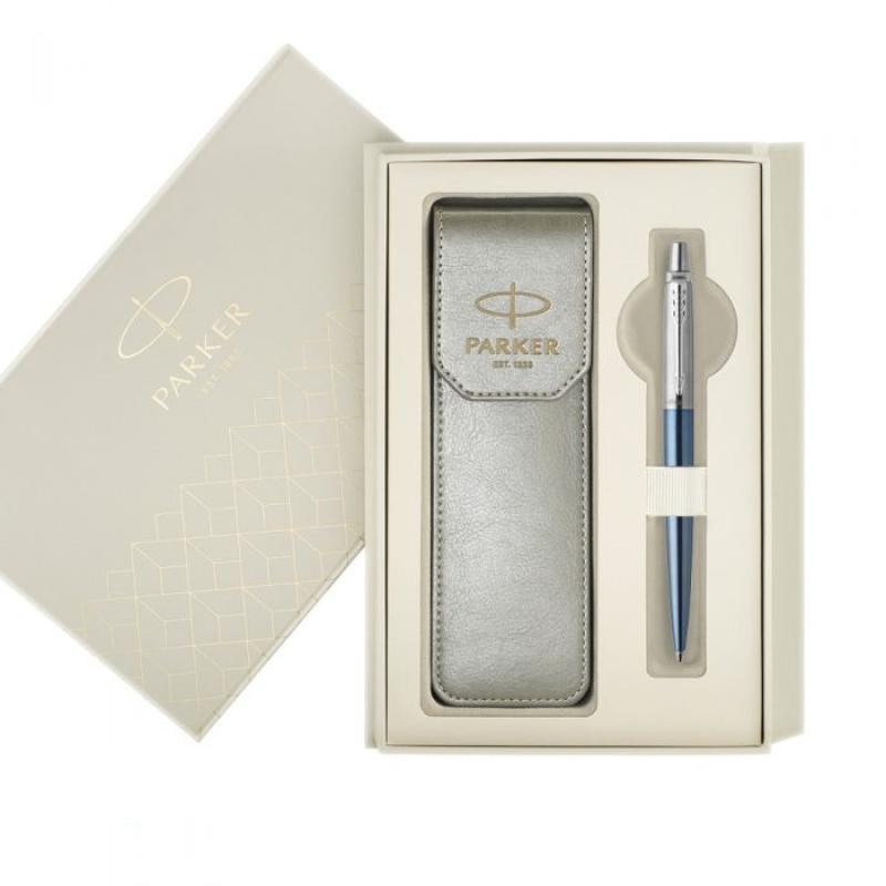 Σετ Parker Jotter Core Waterloo Blue CT με γκρι θήκη