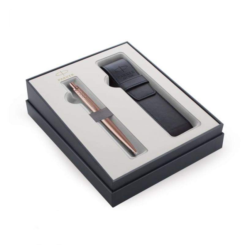 Σετ Parker Jotter XL Monochrome Pink Gold  PGT με δερμάτινη θήκη