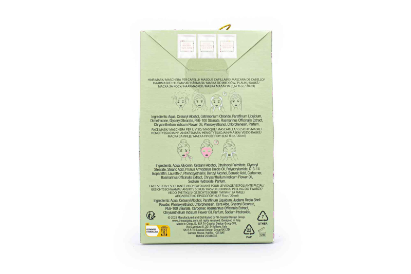 Σετ περιποιησης προσώπου Tri-Coastal Chamomile με μάσκα προσώπου, scrub και μάσκα μαλλιών