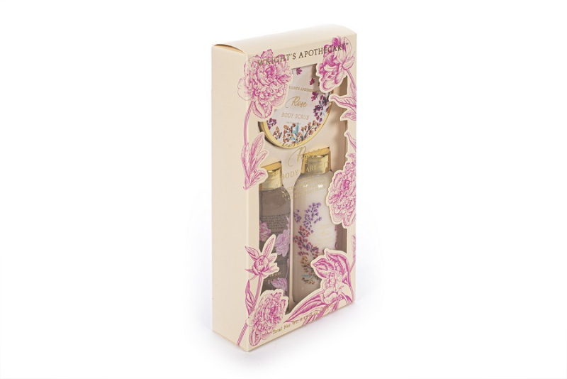 Σετ περιποίησης σώματος Tri-Coastal Rose με body lotion 100ml, shower gel 100 ml και scrub 50ml