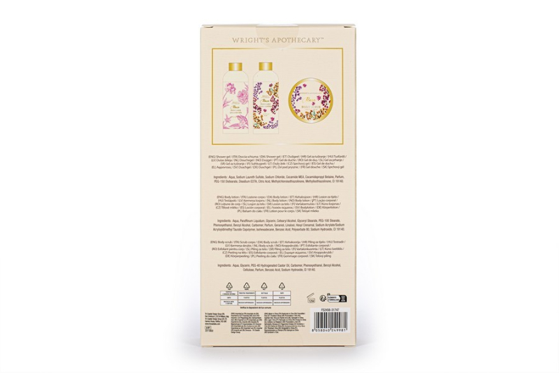 Σετ περιποίησης σώματος Tri-Coastal Rose με body lotion 100ml, shower gel 100 ml και scrub 50ml