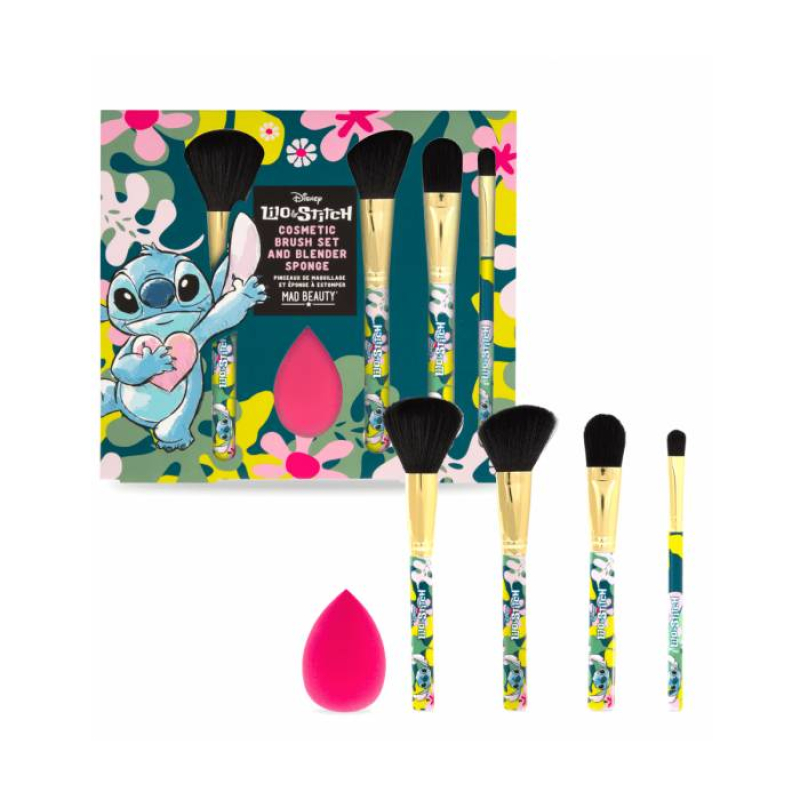 Σετ πινέλα και σφουγγαράκι Mad Beauty Lilo & Stitch 5τεμ.