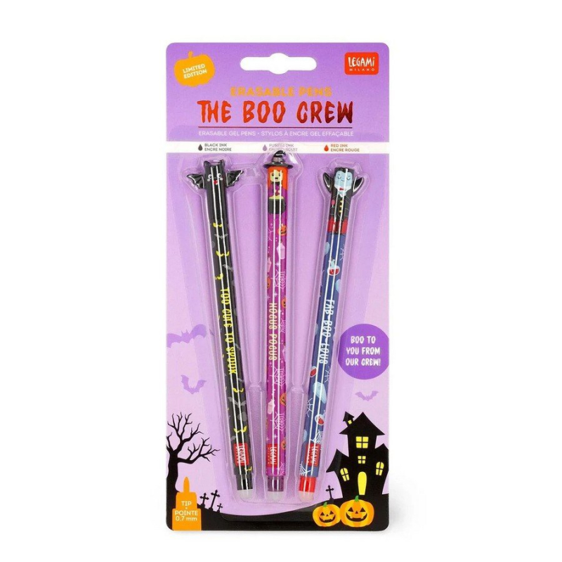 Σετ στυλό Legami με γόμα The boo crew 0.07 mm
