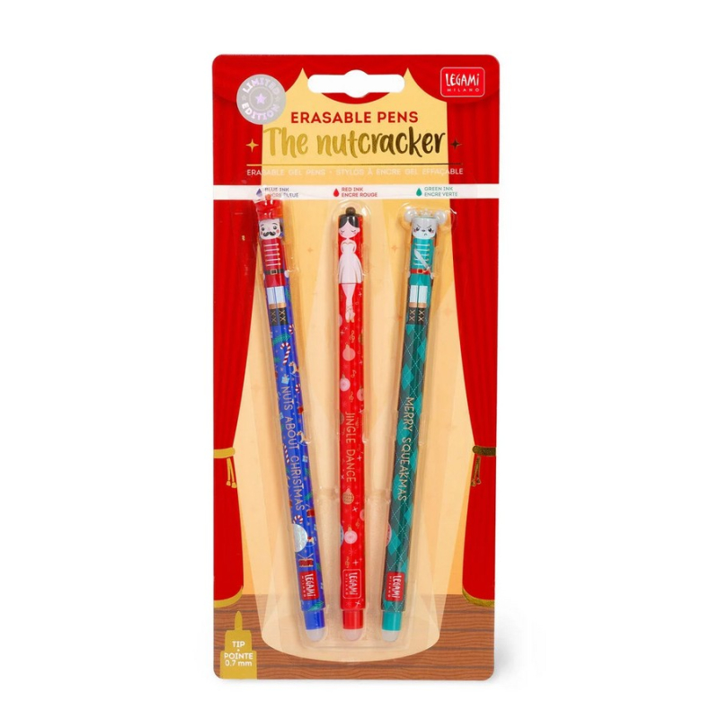Σετ στυλό με γόμα Legami 3τεμ. The Nutcracker