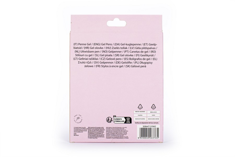 Σετ στυλό Tri-Coastal gel glitter pastel flowers 12 τεμ