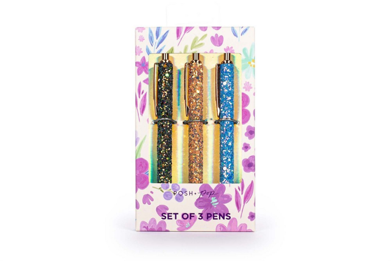 Σετ στυλό Tri-Coastal glitter 3 τεμ