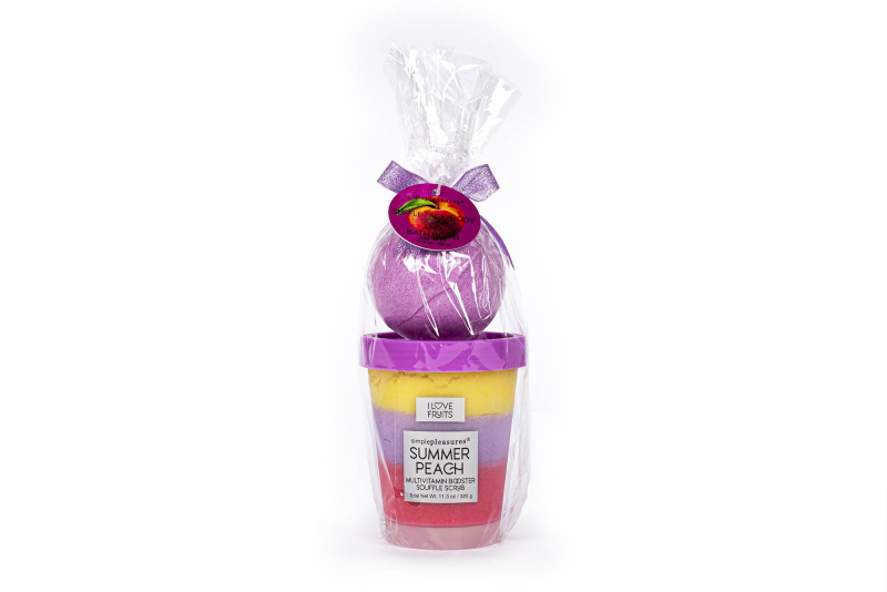Σετ Tri-Coastal soufle scrub and bath bomb Summer Peach 320g