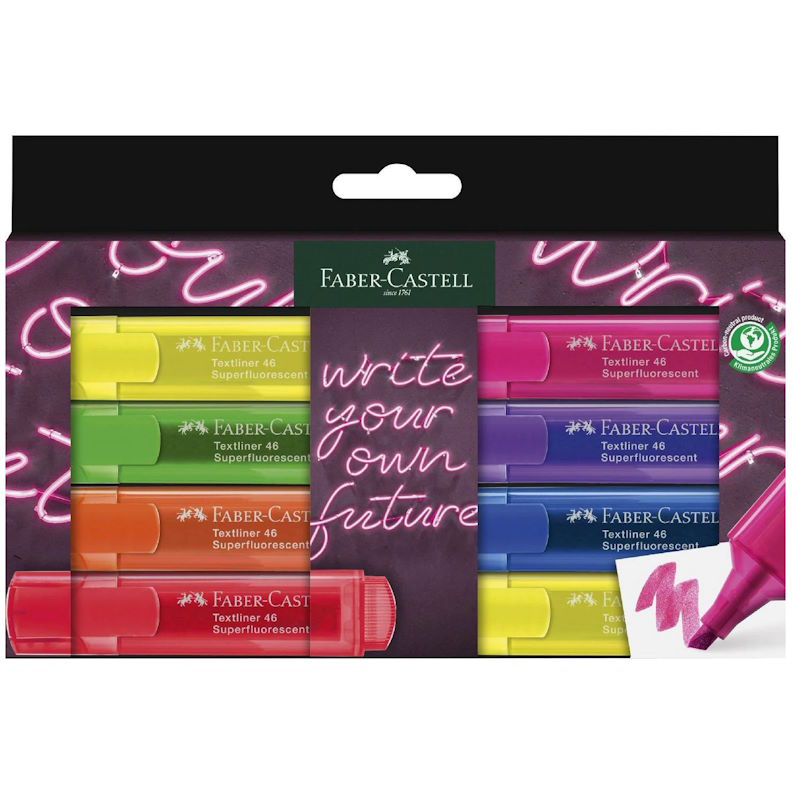 Σετ Υπογραμμιστές Faber Castell Neon TL46 7+1 δώρο