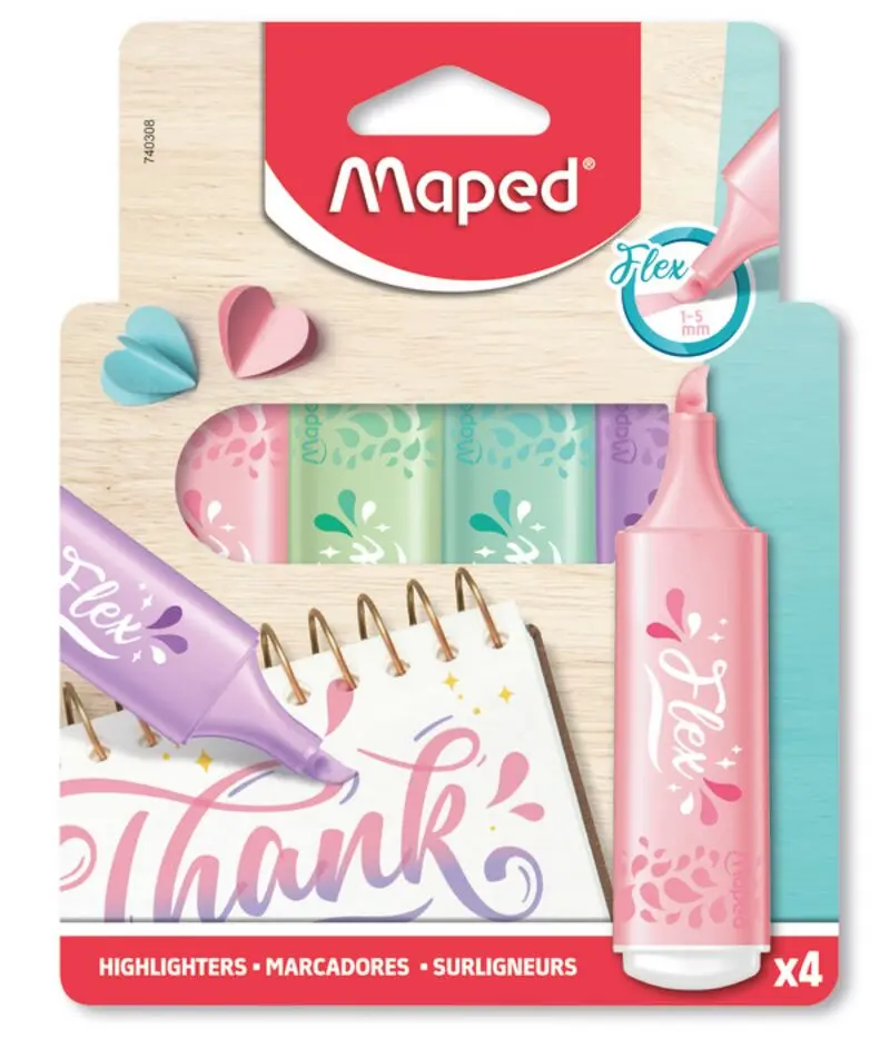 Σετ Υπογραμμιστές Maped Flex Pastel Lettering 4 τεμ