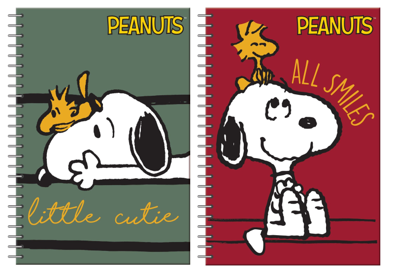 Τετράδιο σπιράλ BMU Peanuts Red - Olive Green 2 θεμάτων 17x25 70φ.