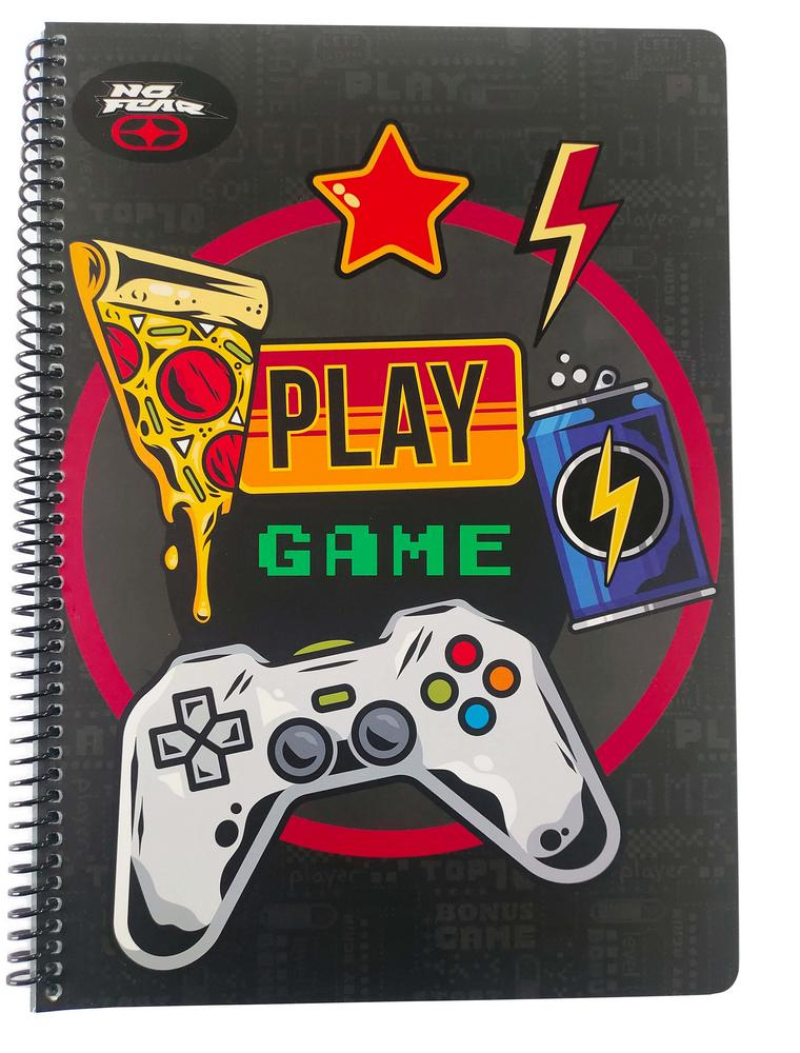 Τετράδιο σπιράλ No Fear Play Game - White Wolf 2 θεμάτων A4 70φ.