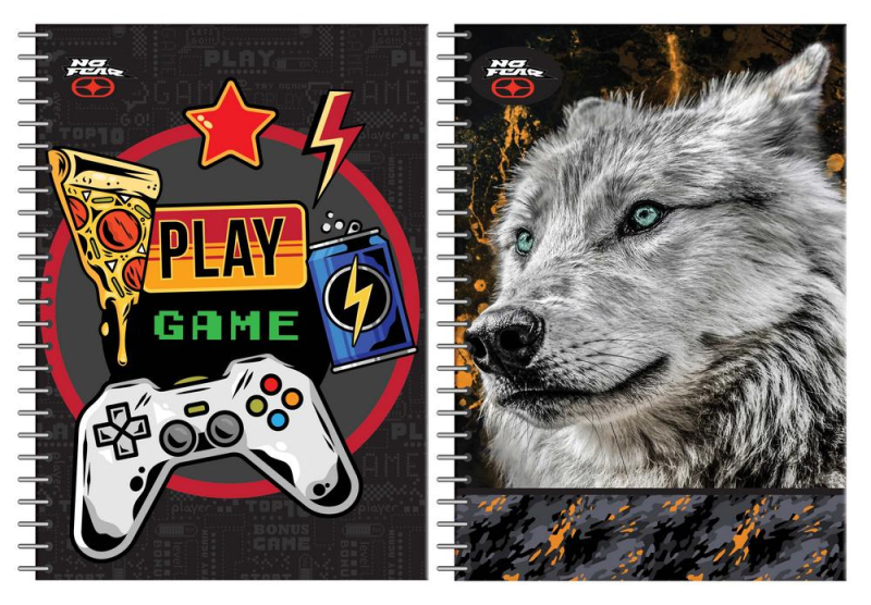 Τετράδιο σπιράλ No Fear Play Game - White Wolf 2 θεμάτων A4 70φ.