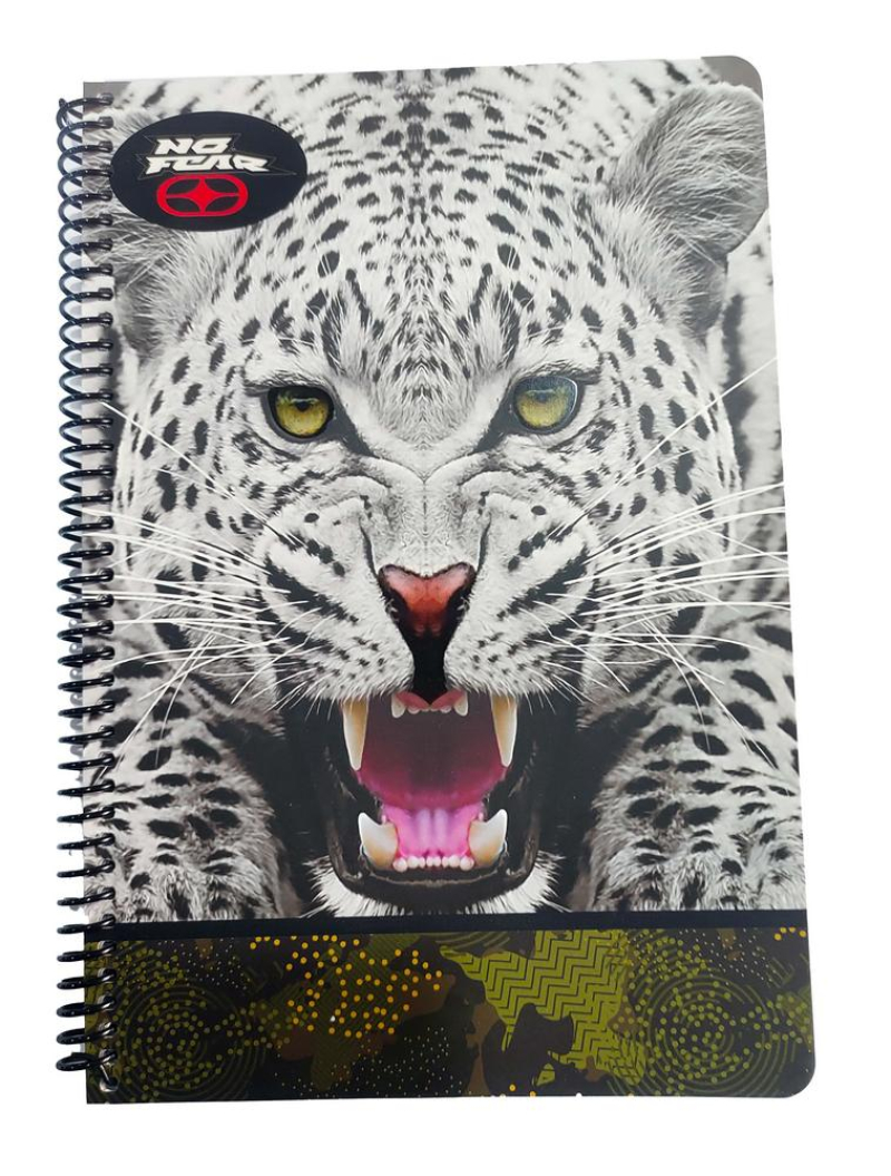 Τετράδιο σπιράλ No Fear White Wolf - Jaguar 2 θεμάτων 17x25 70φ.