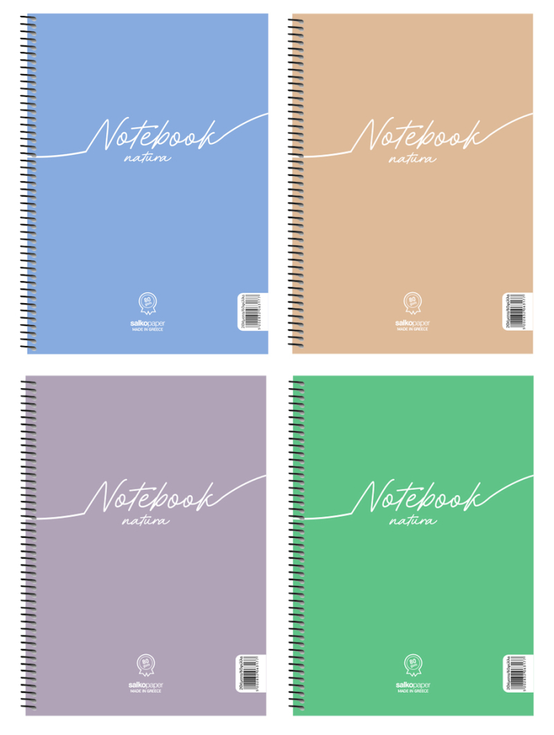 Τετράδιο σπιράλ Notebook Natura 3 θεμάτων A4 Διάφορα Χρώματα