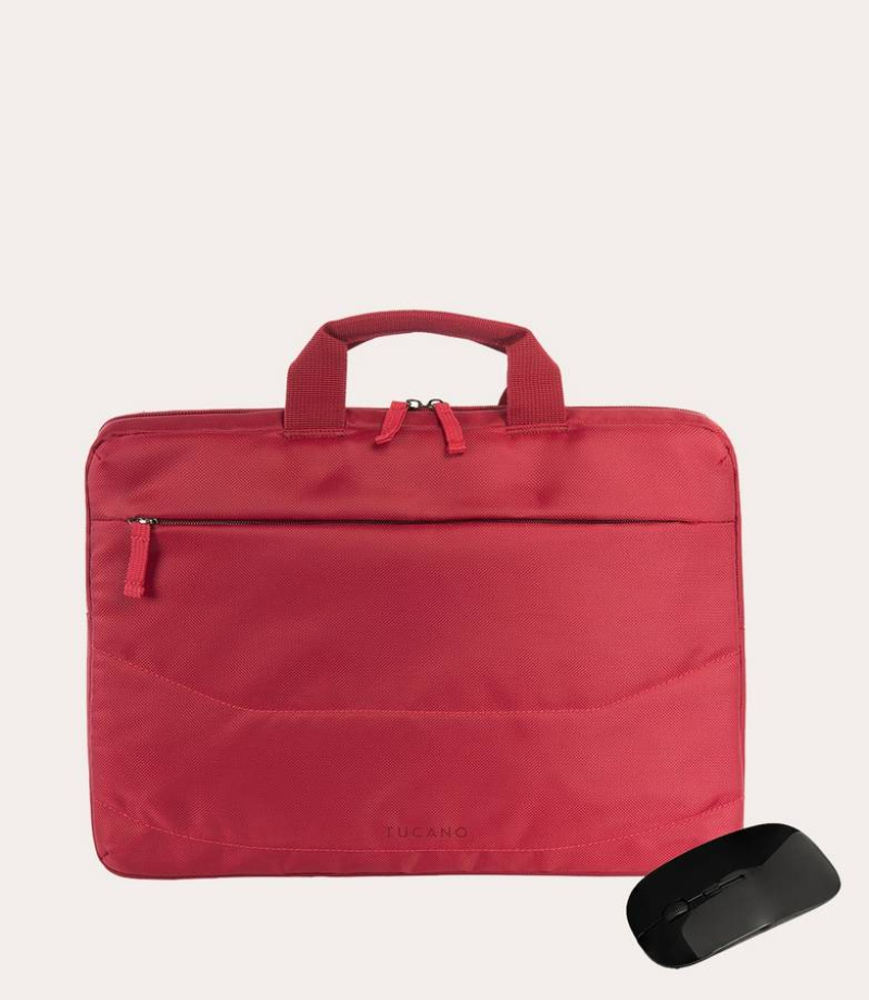 Τσάντα για laptop Tucano Idea με χερούλι και ασύρματο ποντίκι δώρο κόκκινη