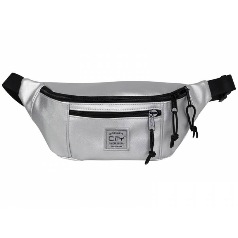Τσαντάκι μέσης μπανάνα City 4ever metallics silver CL12275