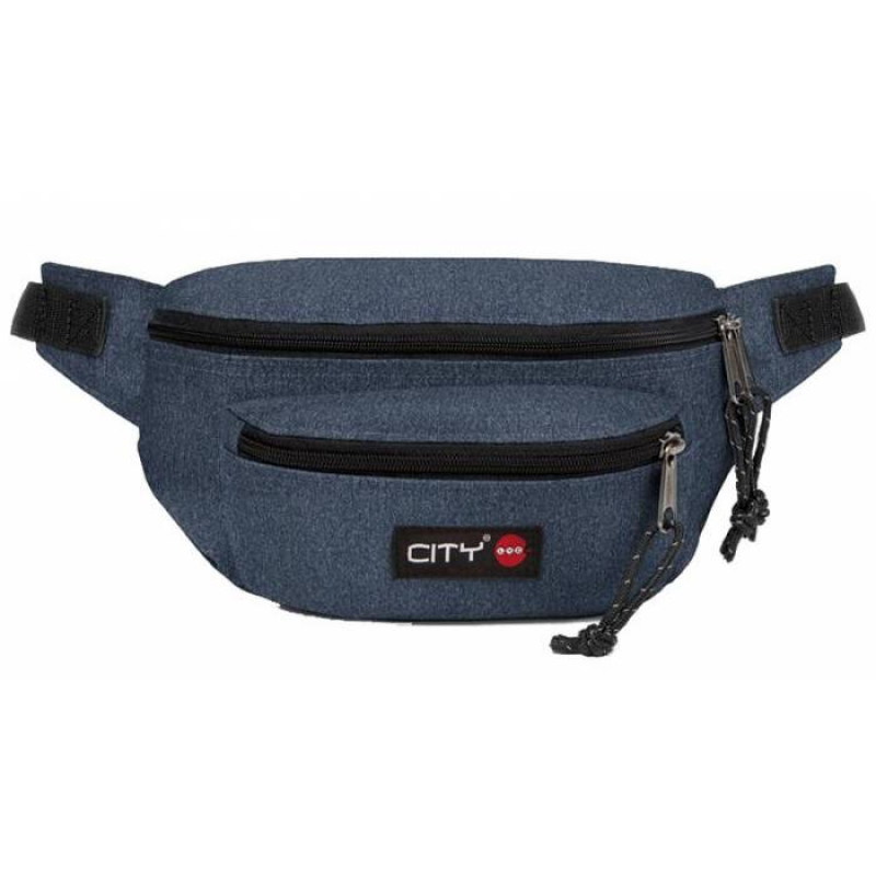 Τσαντάκι μέσης μπανάνα City Melange blue διπλή