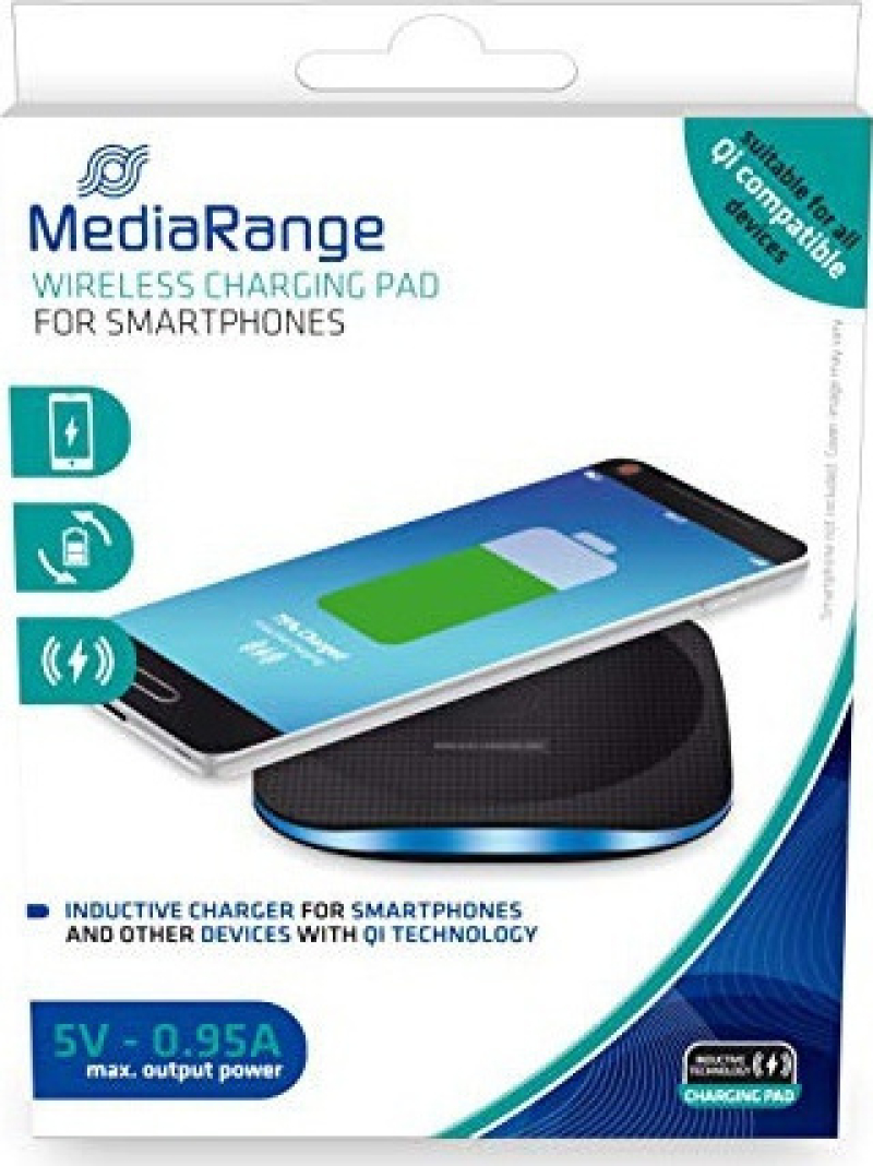 Wireless Charging Pad MediaRange for Smartphones Black MRMA110