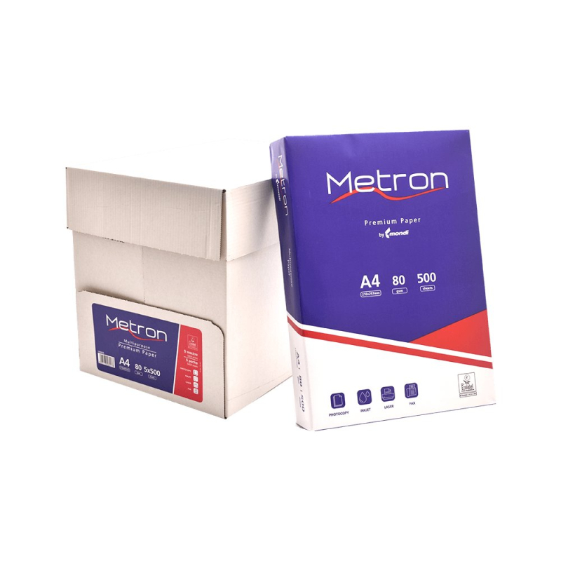 Χαρτί Εκτύπωσης Metron A4 80gr/m² 500 φύλλα λευκό