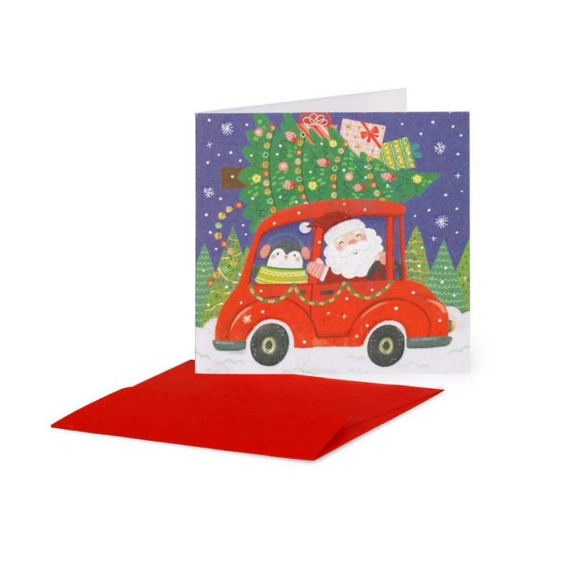 Χριστουγεννιάτικη κάρτα μικρή Legami Santa Car