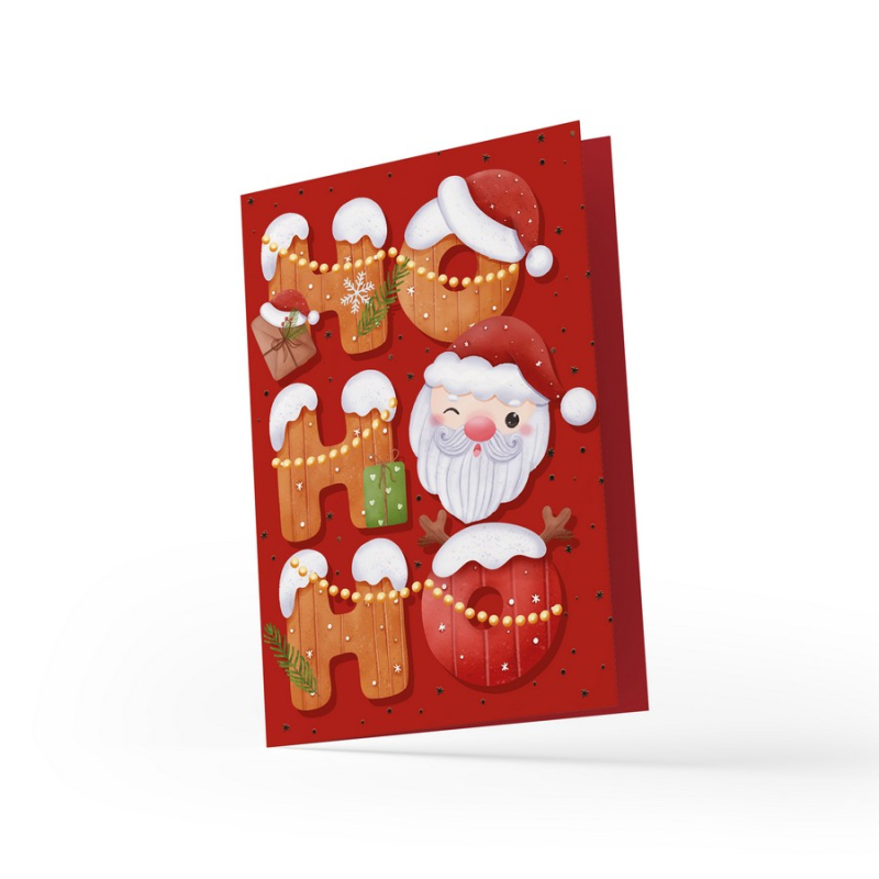 Χριστουγεννιάτικη κάρτα Origami 'Ho Ho Ho'